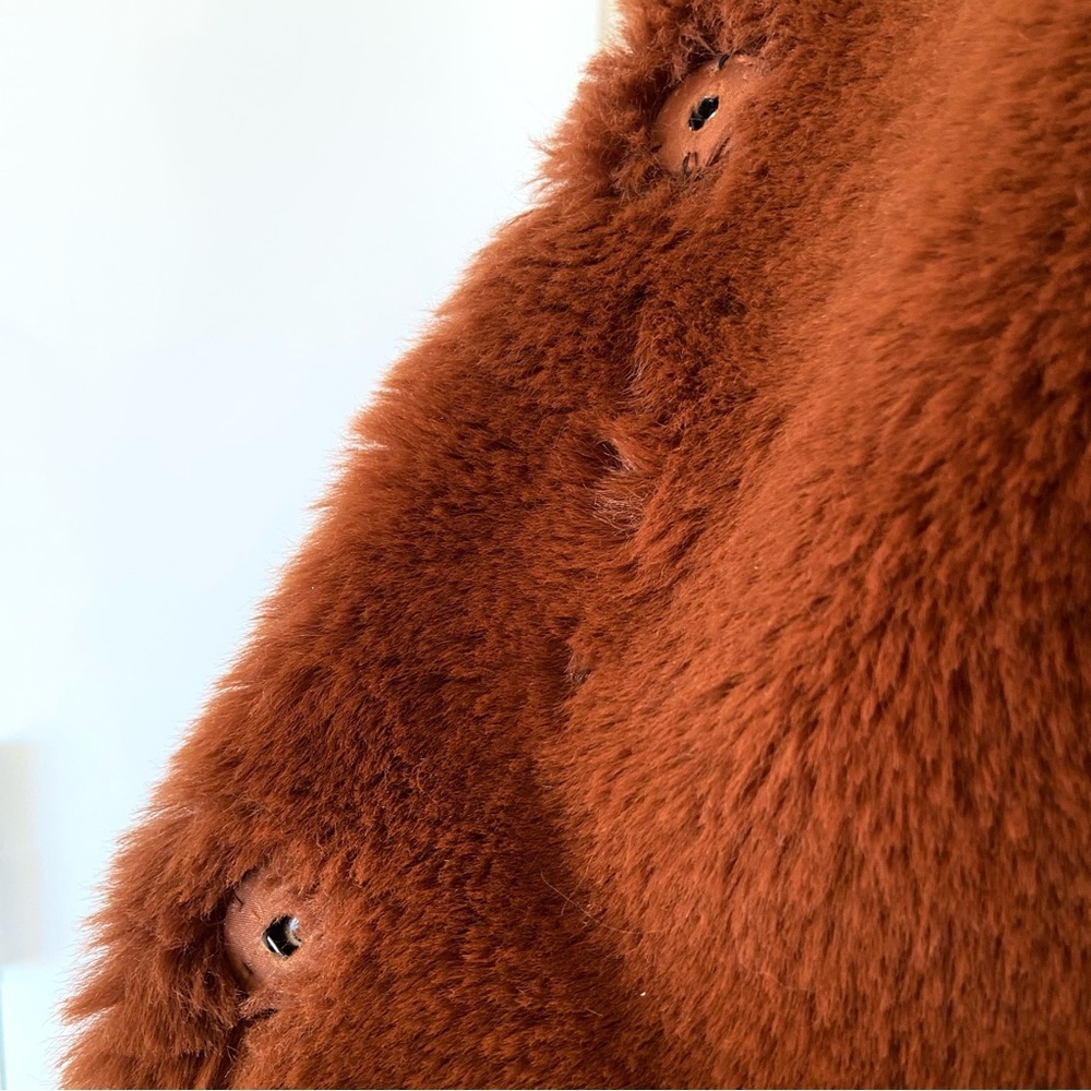 MKT STUDIO Faux Fur Teddy Coat Jacket Rust $350 - Picture 7 of 8